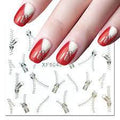 Silver Zip Nail Art Sticker