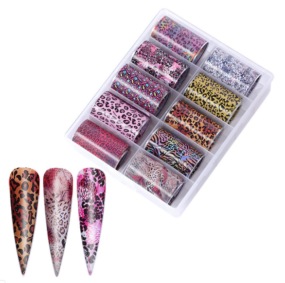 Animal Print Leoprint Nail Art Foil Set Box
