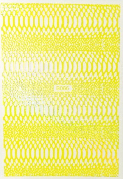 Yellow Animal Snake Skin Nail Sticker