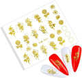 Geometric Leaves Flower Abstract Nail Art Sticker