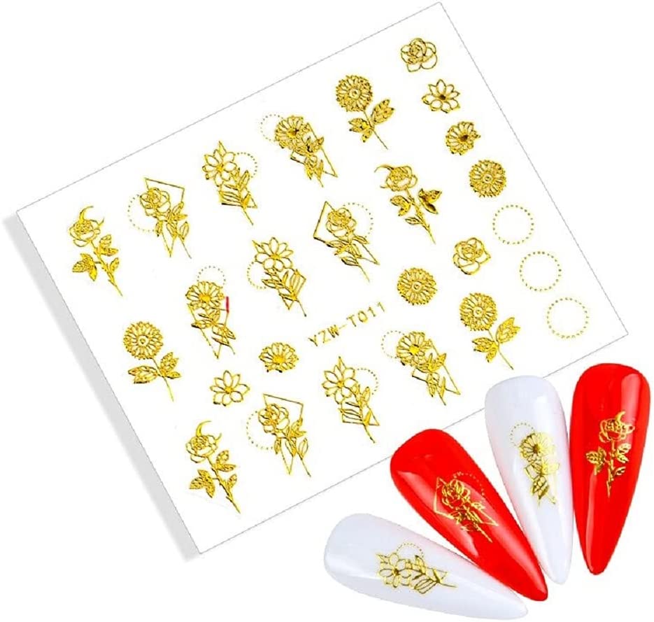 Geometric Leaves Flower Abstract Nail Art Sticker