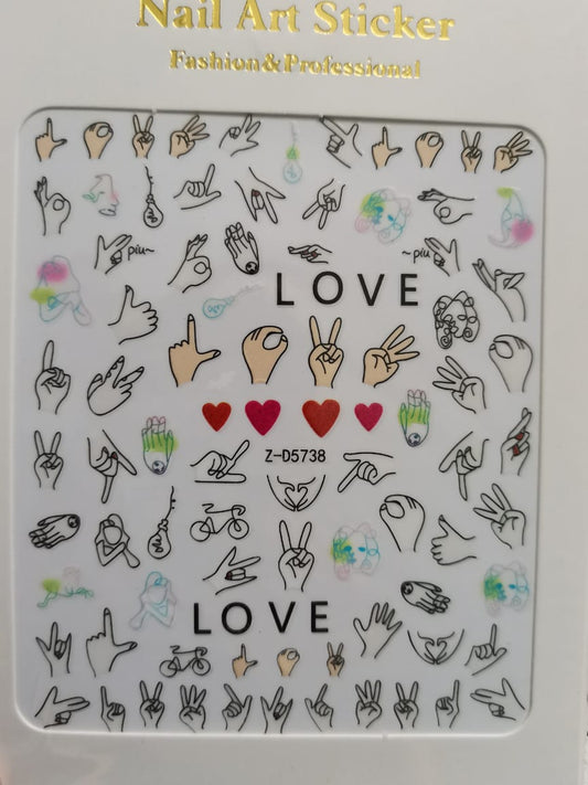 Valentine Love Nail Sticker ZD5738
