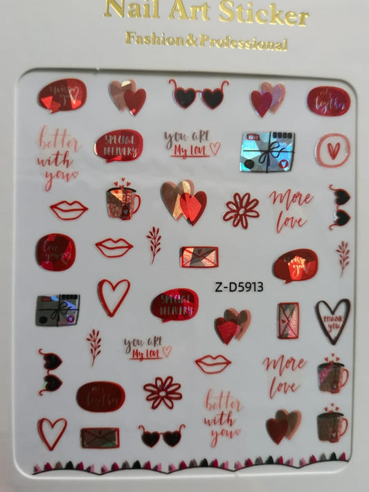 Valentine Love Nail Sticker ZD5913