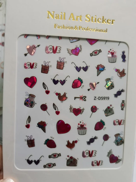Valentine Love Nail Sticker ZD5919
